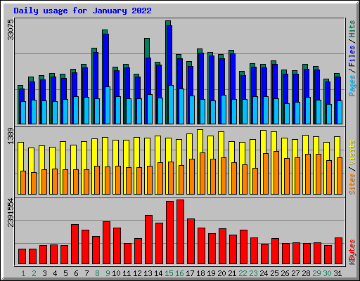 Daily usage for January 2022