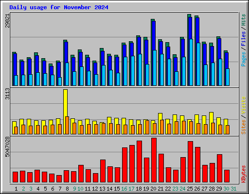 Daily usage for November 2024