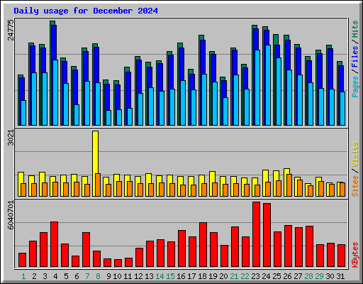 Daily usage for December 2024