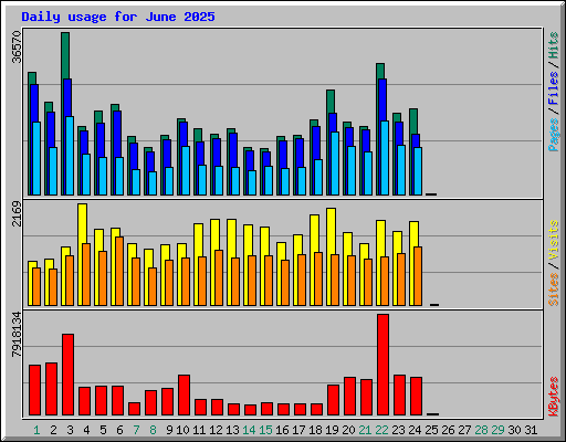 Daily usage for June 2025