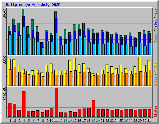Daily usage for July 2025