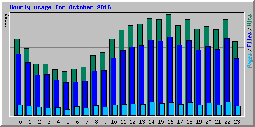 Hourly usage for October 2016