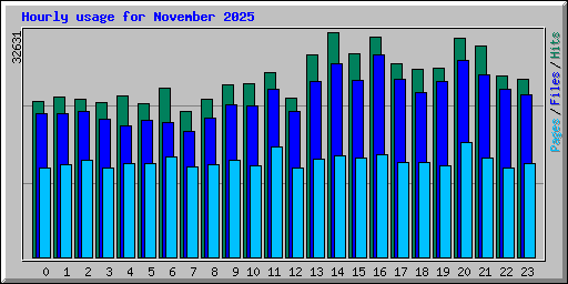 Hourly usage for November 2025