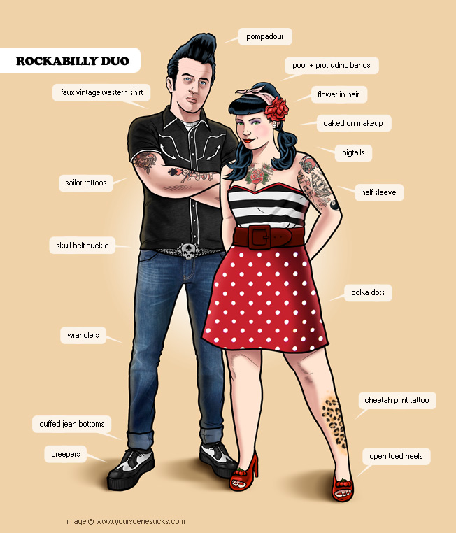 The Rockabilly kids can be seen attending retro car shows drivein movies 